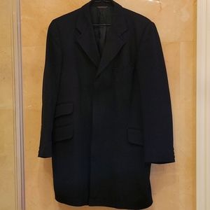 MEN'S ITALIAN COVO NAVY BLUE LONG DRESS COAT